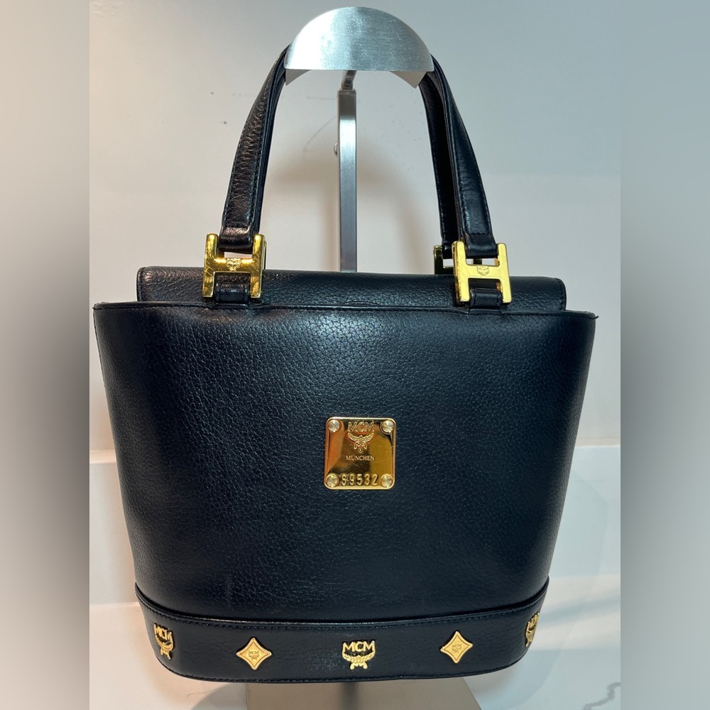*SOLD* MCM MINI TOTE - BLACK LEATHER